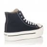 Zapatillas Lona Mujer Victoria Tribu Doble Botin Negro