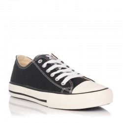 Zapatillas Lona Mujer Victoria Tribu Basket Lona Negro
