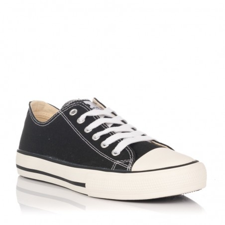 Zapatillas Lona Mujer Victoria Tribu Basket Lona Negro