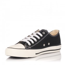 Zapatillas Lona Mujer Victoria Tribu Basket Lona Negro