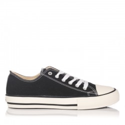 Zapatillas Lona Mujer Victoria Tribu Basket Lona Negro