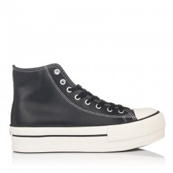 Botines Planos Mujer Victoria Tribu Doble Botín Efecto Piel Negro