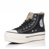 Botines Planos Mujer Victoria Tribu Doble Botín Efecto Piel Negro