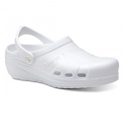 Zuecos Mujer Feliz Caminar Asana Blanco