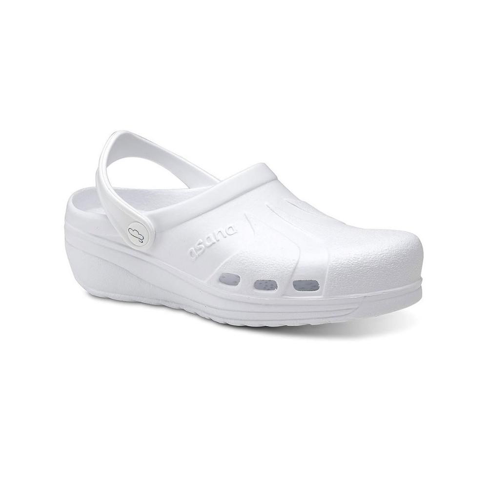 Zuecos Mujer Feliz Caminar Asana Blanco