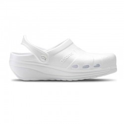 Zuecos Mujer Feliz Caminar Asana Blanco