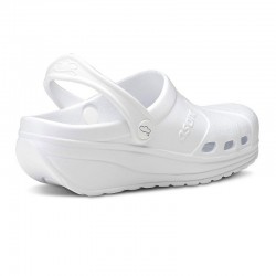 Zuecos Mujer Feliz Caminar Asana Blanco