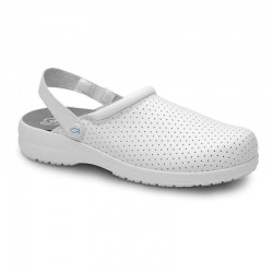 Zuecos Mujer Feliz Caminar Zeta Blanco