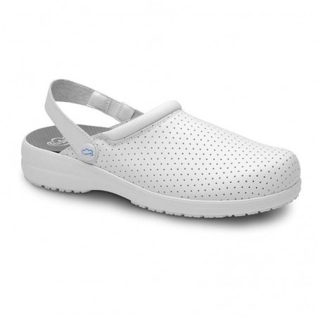 Zuecos Mujer Feliz Caminar Zeta Blanco