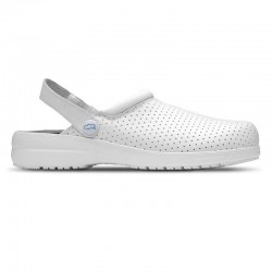 Zuecos Mujer Feliz Caminar Zeta Blanco
