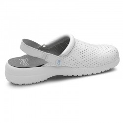 Zuecos Mujer Feliz Caminar Zeta Blanco