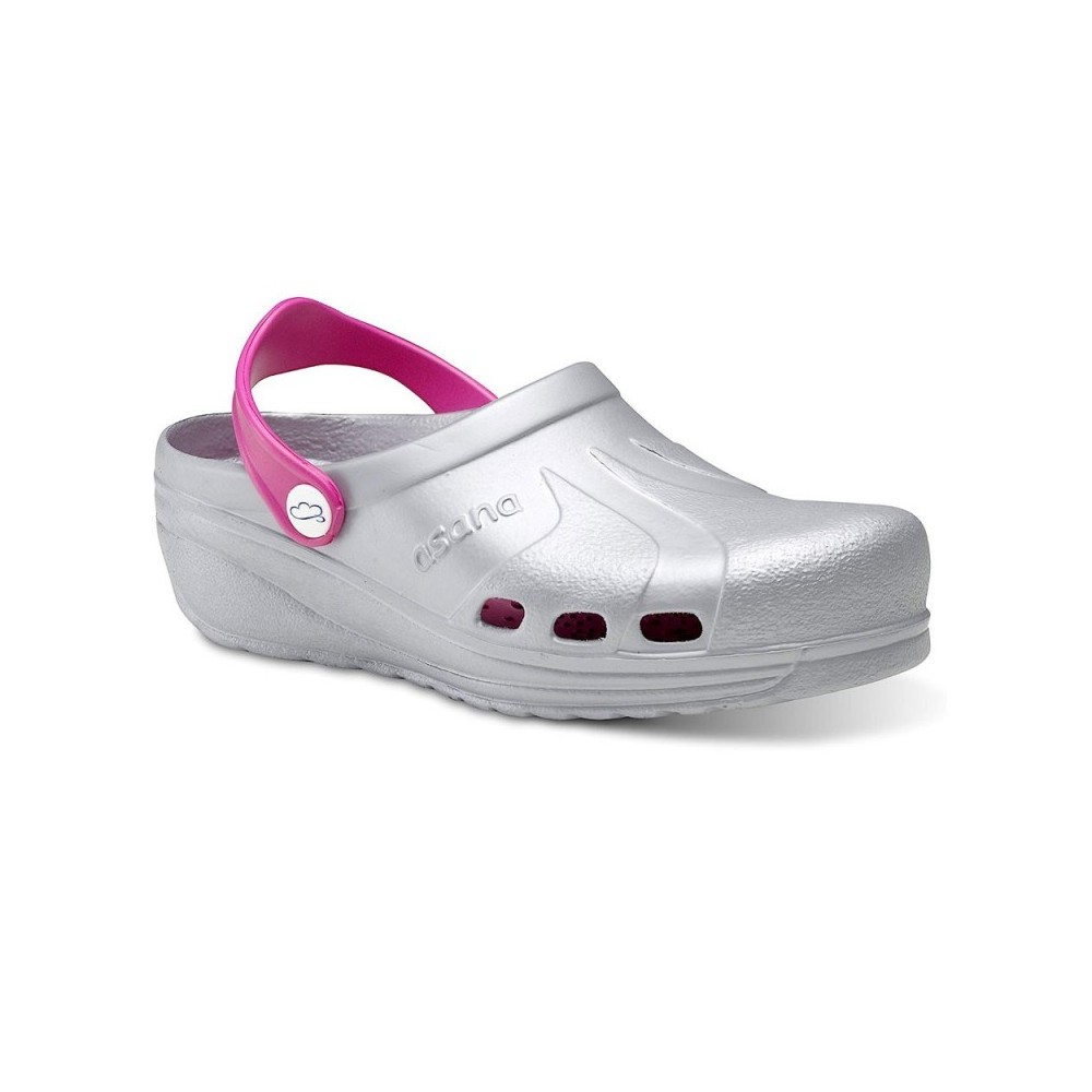 Zuecos Mujer Feliz Caminar Asana Plata