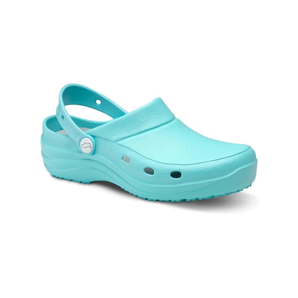 Zuecos Mujer Feliz Caminar Sirocos Celeste