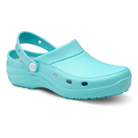 Zuecos Mujer Feliz Caminar Sirocos Celeste