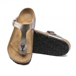 Sandalias Planas Mujer Birkenstock Gizeh Bronce