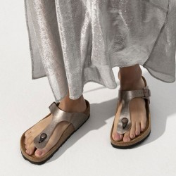 Sandalias Planas Mujer Birkenstock Gizeh Bronce