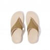 Sandalias Planas Mujer Fitflop Lulu Opul Toe-Post Oro