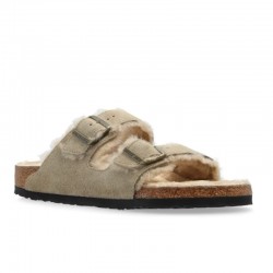 Sandalias Planas Mujer Birkenstock Arizona Shearlg Taupe