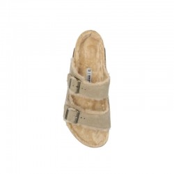 Sandalias Planas Mujer Birkenstock Arizona Shearlg Taupe