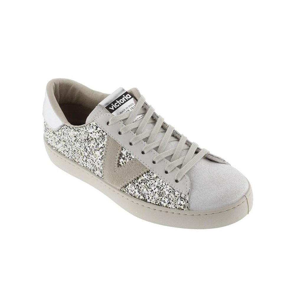 Sneakers Mujer Victoria Berlín Glitter Plata