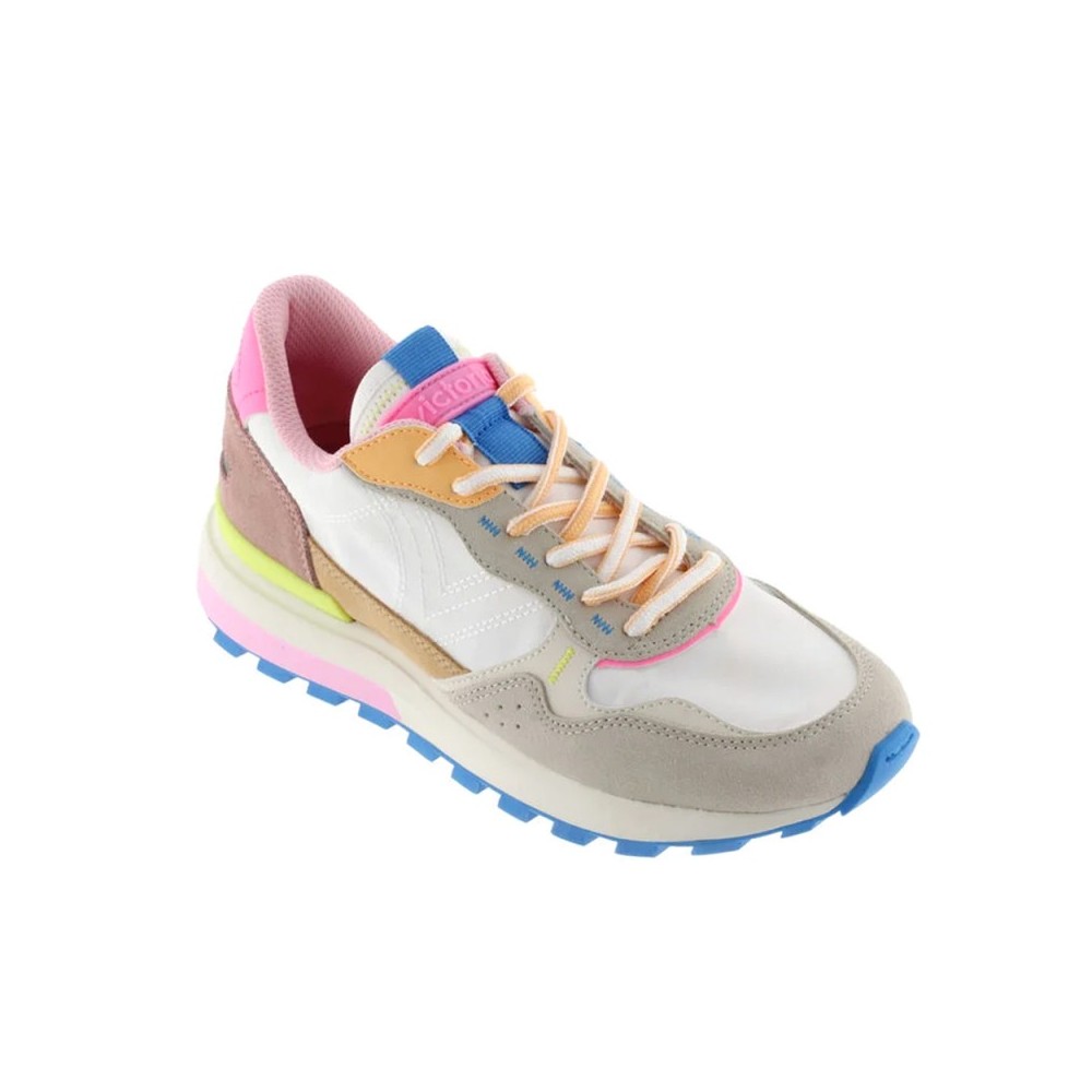 Sneakers Mujer Victoria Luna Nylon & Serraje Blanco