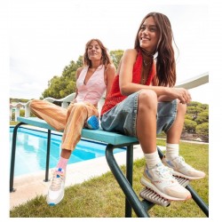 Sneakers Mujer Victoria Luna Nylon & Serraje Beig