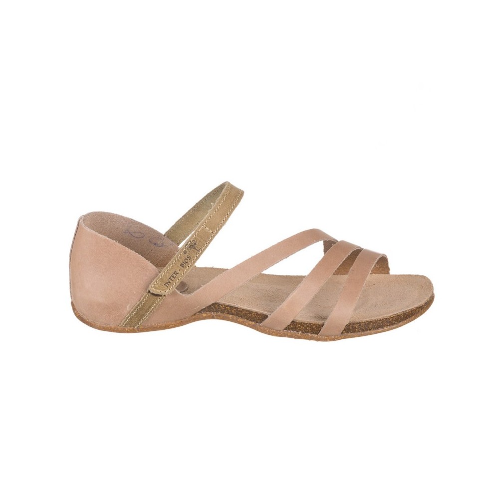 Sandalias Planas Mujer Inter-Bios 4476 Beig-Kaki