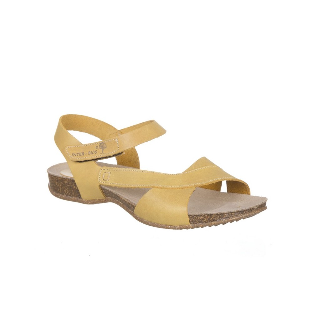 Sandalias Planas Mujer Inter-Bios 4487 Mostaza