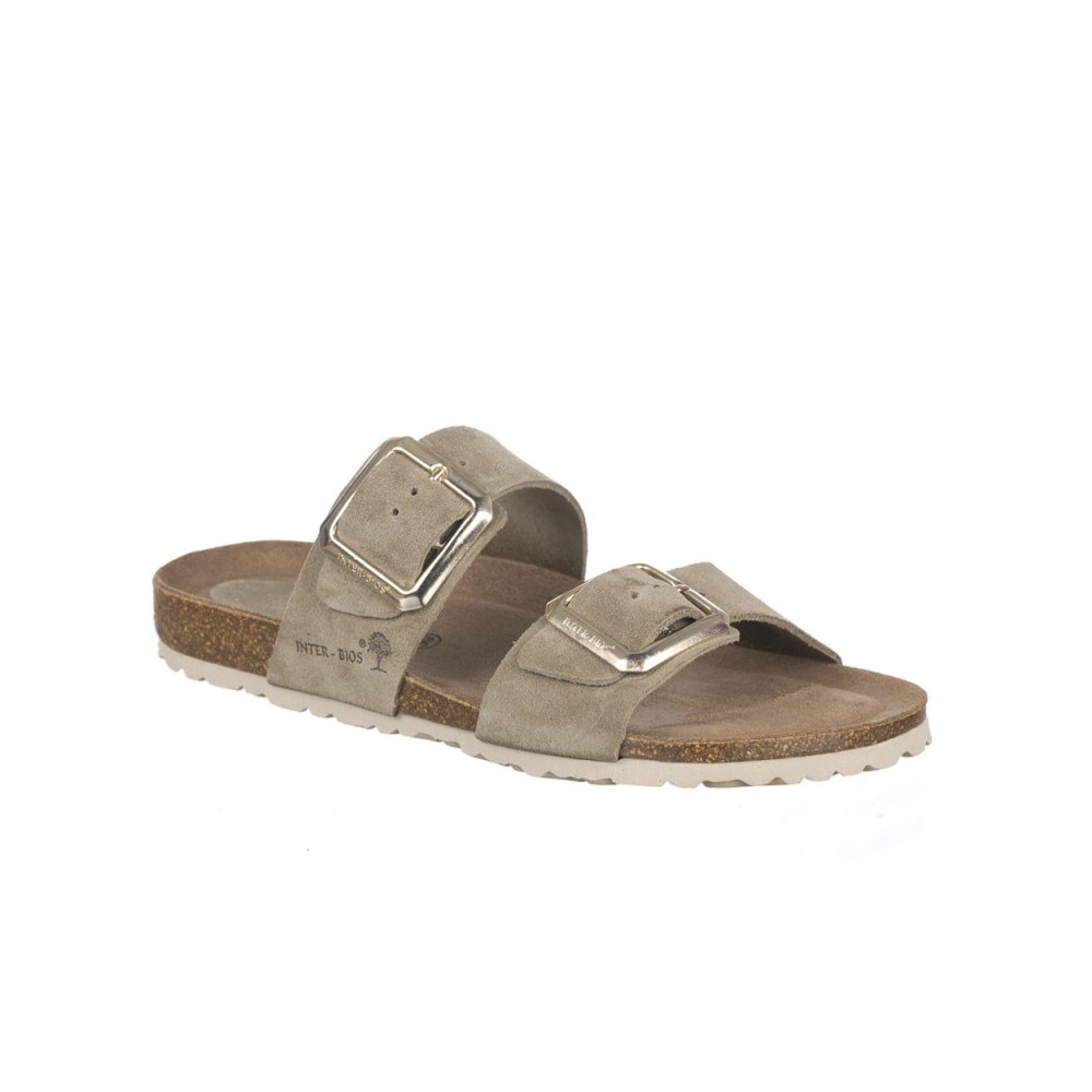 Sandalias Planas Mujer Inter-Bios 7232 Verde Oscuro