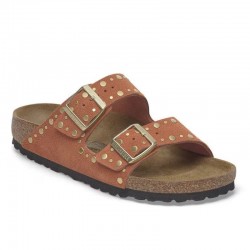 Sandalias Planas Mujer Birkenstock Arizona Rivet Teja