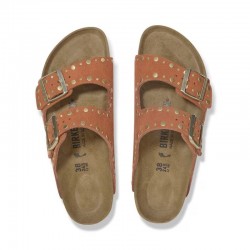 Sandalias Planas Mujer Birkenstock Arizona Rivet Teja