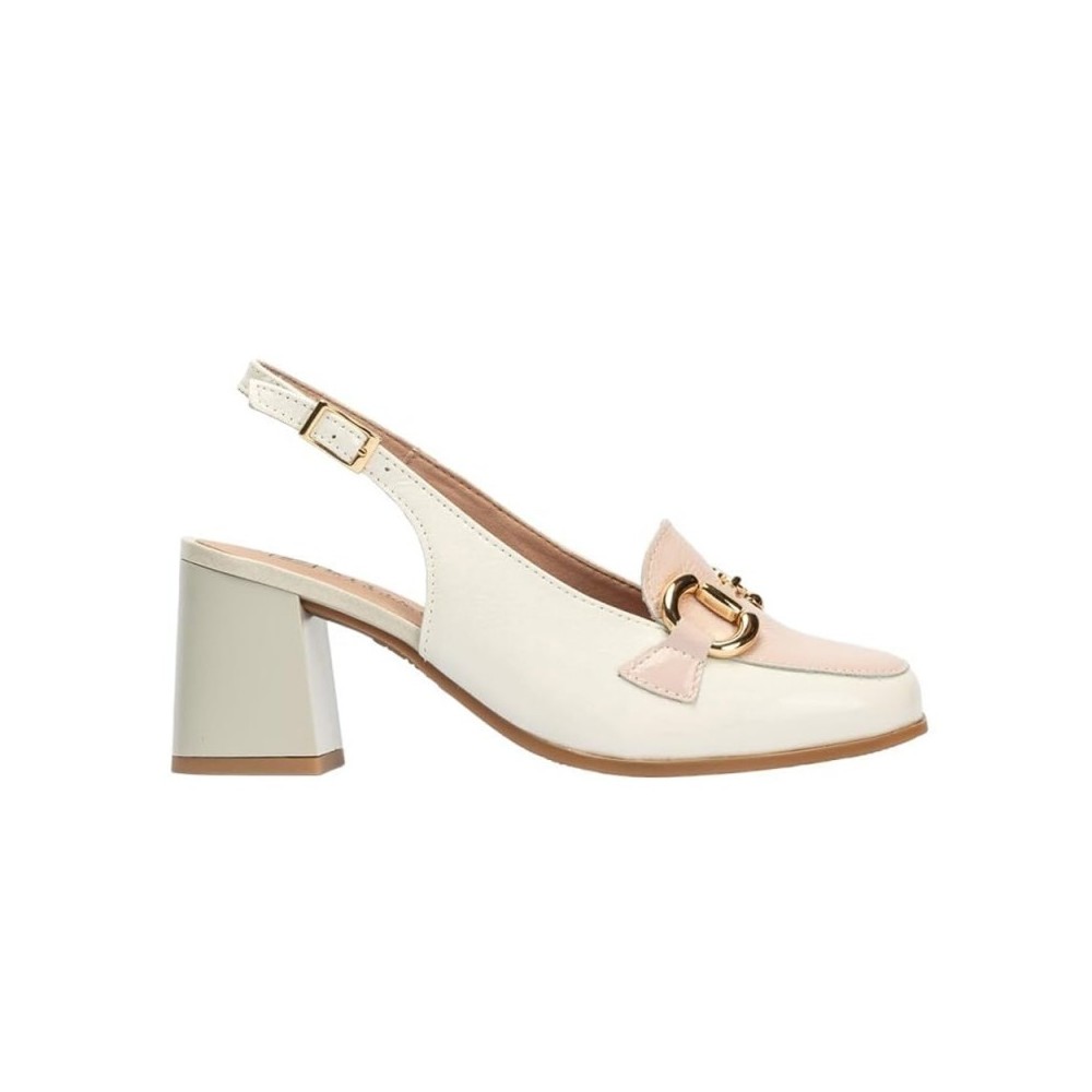 Zapatos de Tacón Mujer Pitillos 10483 Blanco-Beig