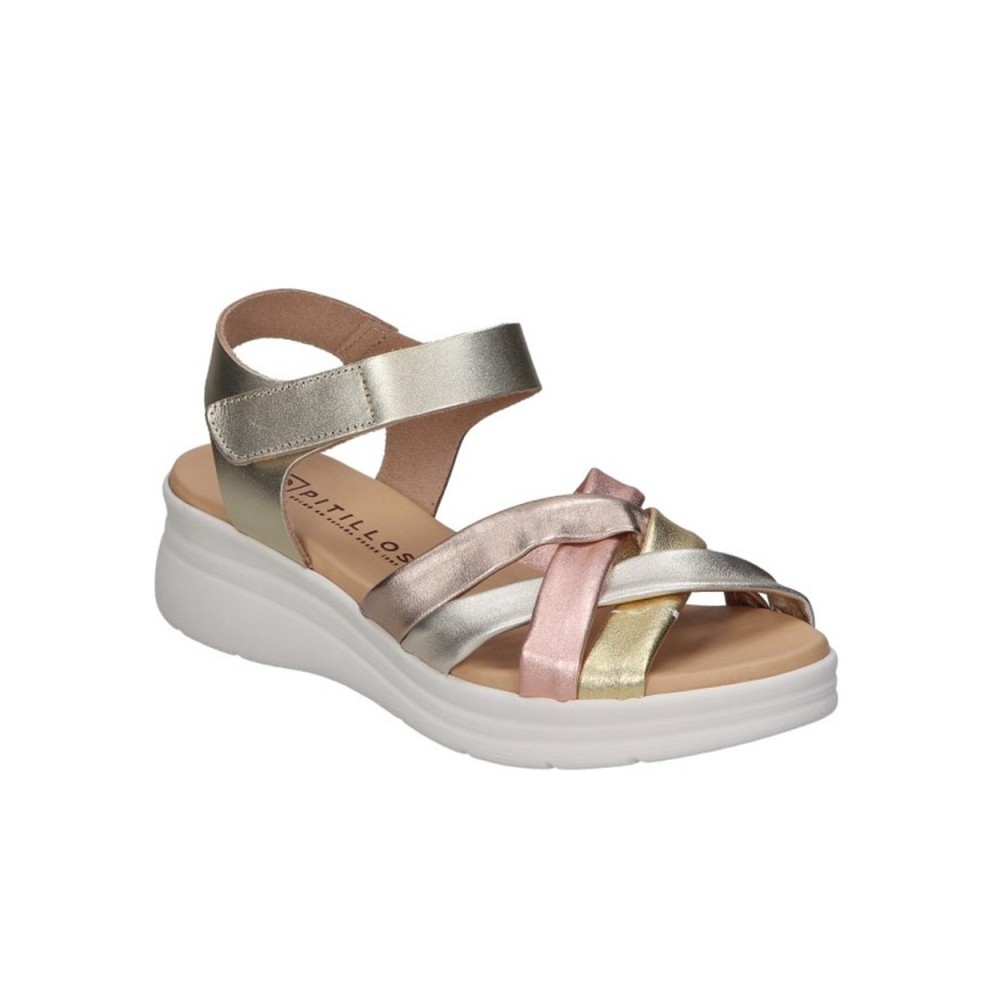 Sandalias Planas Mujer Pitillos 10610 Oro