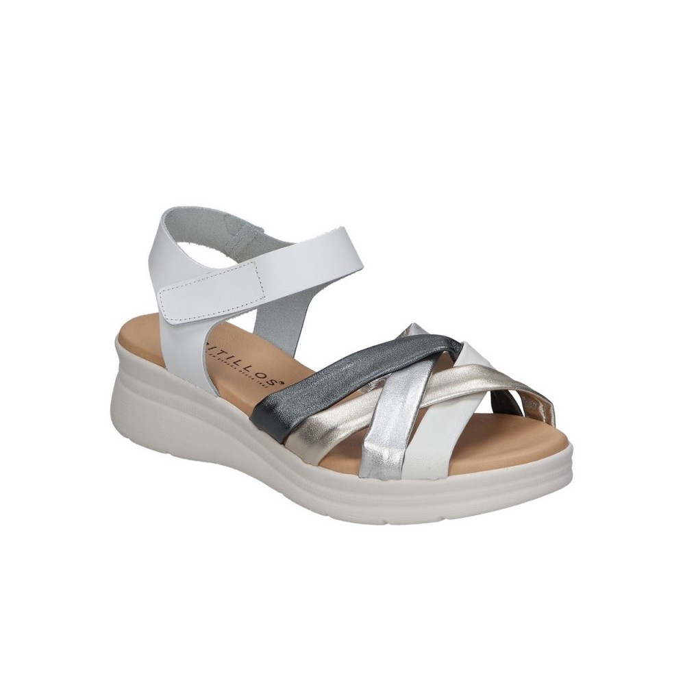 Sandalias Planas Mujer Pitillos 10610 Blanco