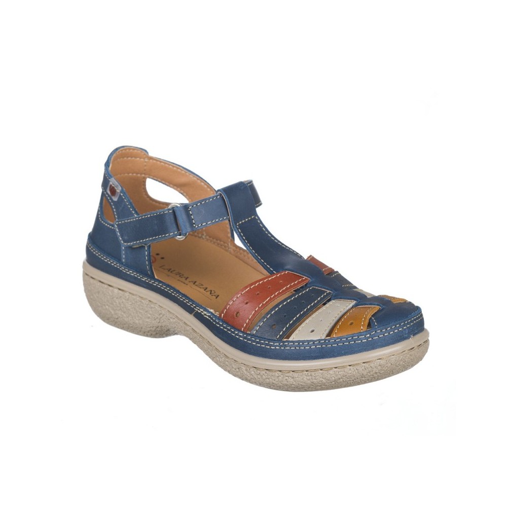 Sandalias Planas Mujer Laura Azaña 11987 Marino