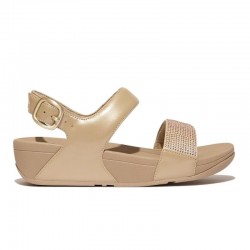 Sandalias Planas Mujer Fitflop Lulu Crystal Beig