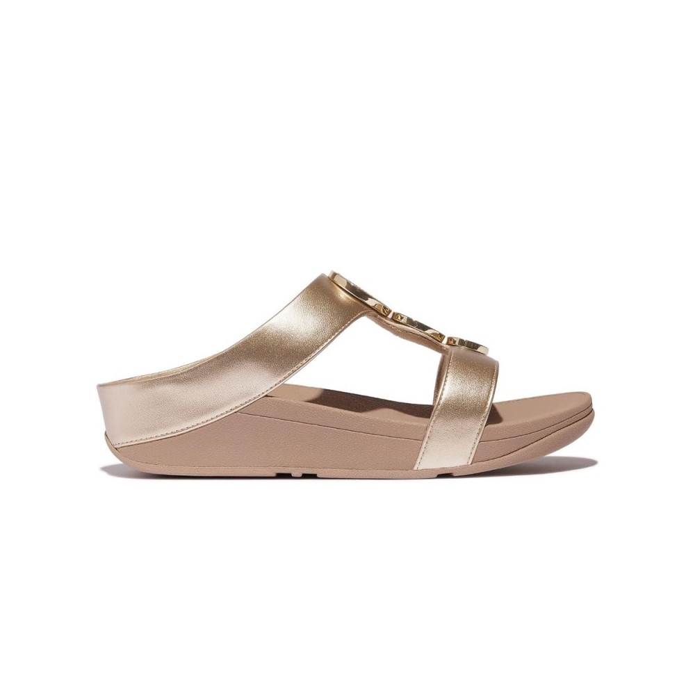Sandalias Planas Mujer Fitflop Halo Bead-Circle Beig