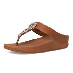 Sandalias Planas Mujer Fitflop Fino Crystal Cuero