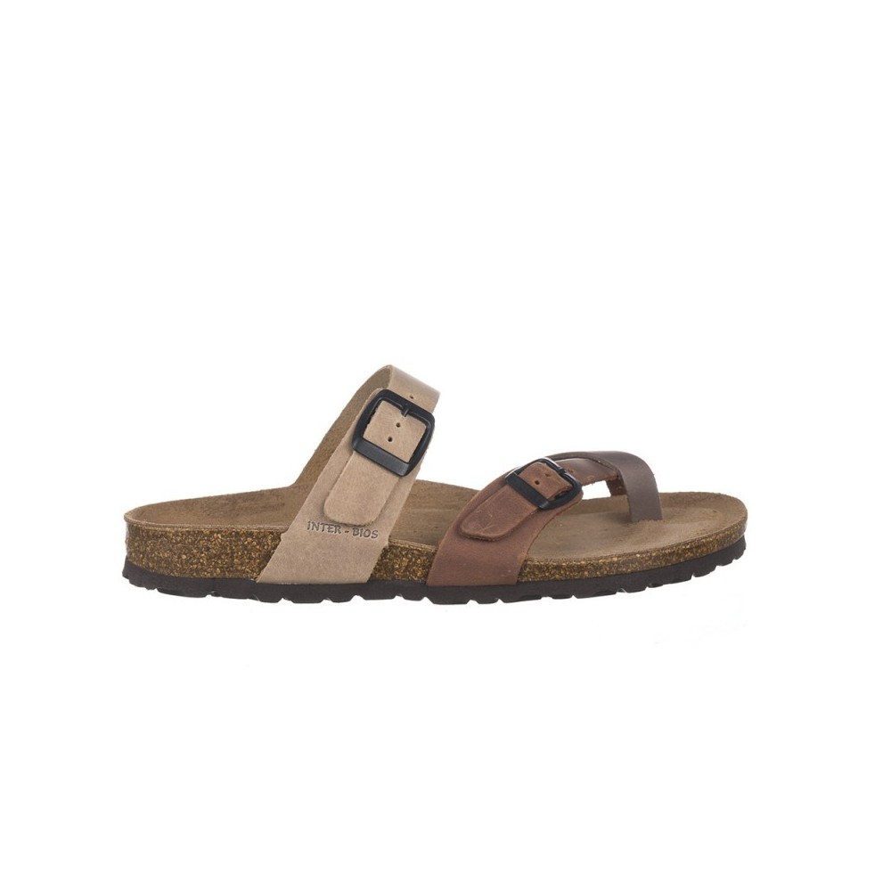 Sandalias Planas Mujer Inter-Bios 7212 Taupe