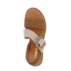 Sandalias Planas Mujer Chika10 Musaka 10 Marron