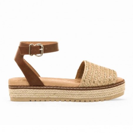 Sandalias Planas Mujer Mustang 53344 Arena