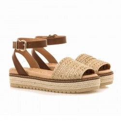 Sandalias Planas Mujer Mustang 53344 Arena