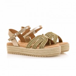 Sandalias Planas Mujer Mustang 54501 Oro
