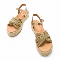 Sandalias Planas Mujer Mustang 54501 Oro