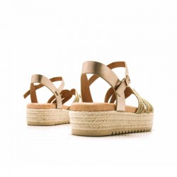 Sandalias Planas Mujer Mustang 54501 Oro