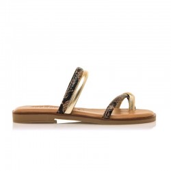 Sandalias Planas Mujer Mustang 54563 Oro