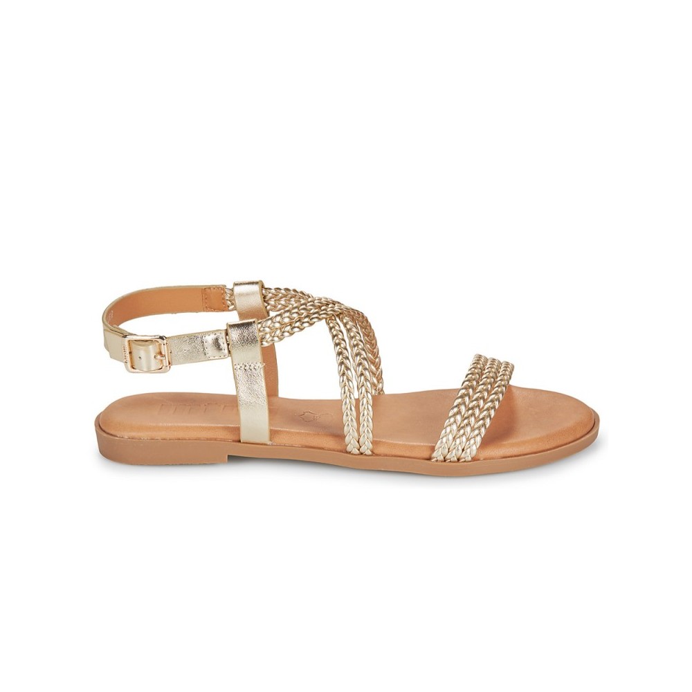 Sandalias Planas Mujer Mustang 54488 Oro