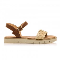Sandalias Planas Mujer Mustang 53248 Natural