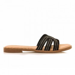 Sandalias Planas Mujer Mustang 54500 Negro