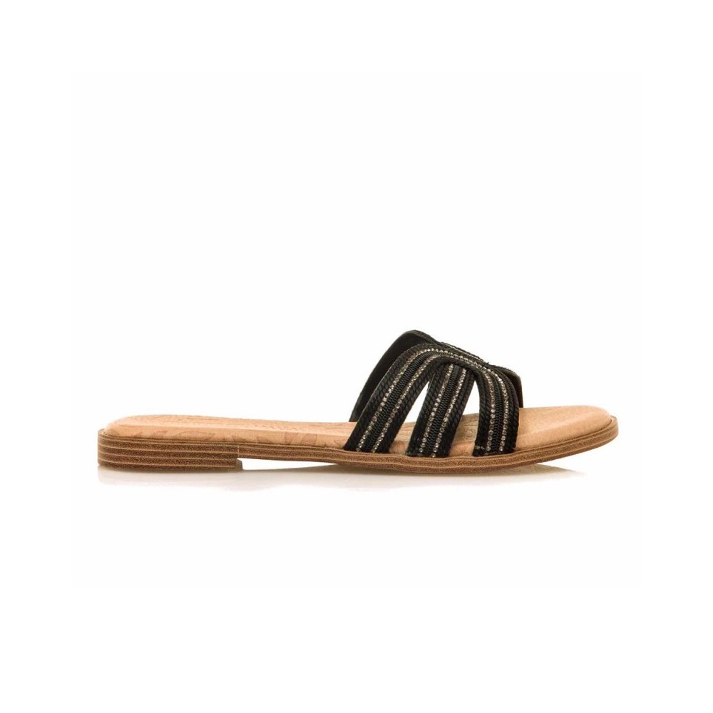 Sandalias Planas Mujer Mustang 54500 Negro